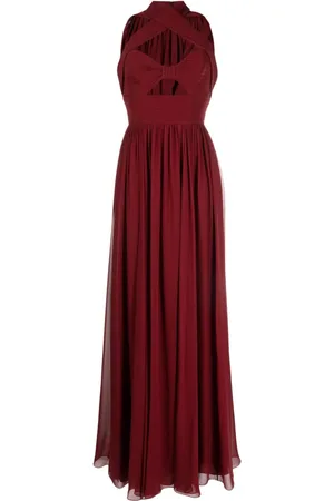 Elie saab ærmeløs silkekjole med hætte
