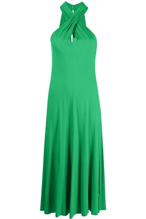 Ralph Lauren Midi-kjole med halterneck og svaj