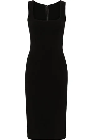 Dolce & Gabbana Midi ærmeløs kjole med firkantet halsudskæring