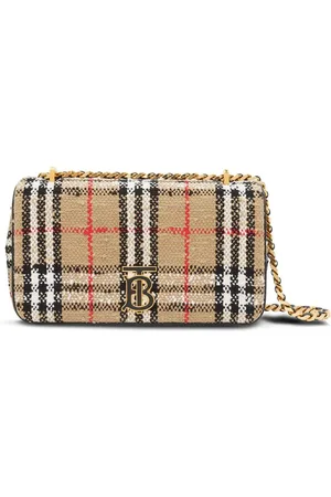 Burberry Vintage-ternet Lola skuldertaske i bouclé