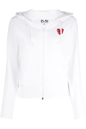 Comme des Garçons Hættetrøje med lynlås og logo-motiv