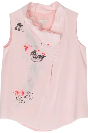 SHIATZY CHEN Vest i silke med blomstertryk
