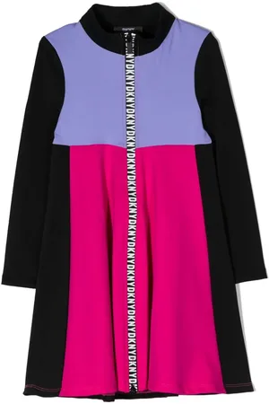 DKNY Kjole med colourblocking og logotryk