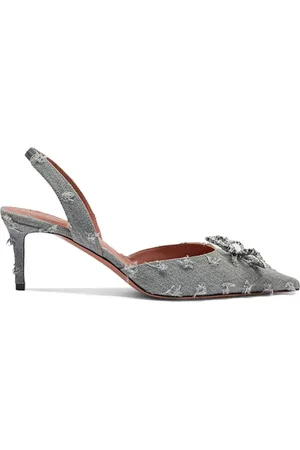 Amina Muaddi Rosie 60mm slingback-pumps i denim