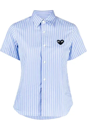 Comme des Garçons Skjorte med striber og korte ærmer
