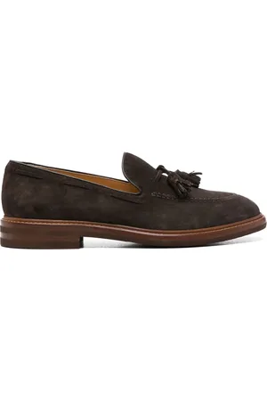 Brunello Cucinelli Loafers i ruskind med kvastdetalje