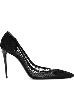 Dolce & Gabbana 105mm pumps i lakeret læder og mesh
