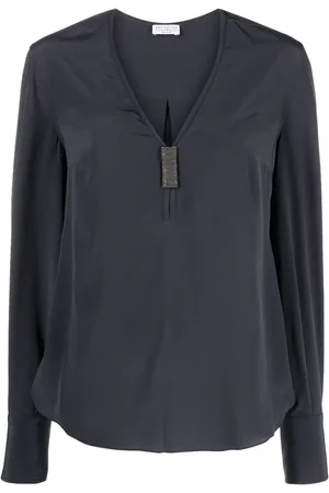 Brunello Cucinelli Bluse med perledetalje