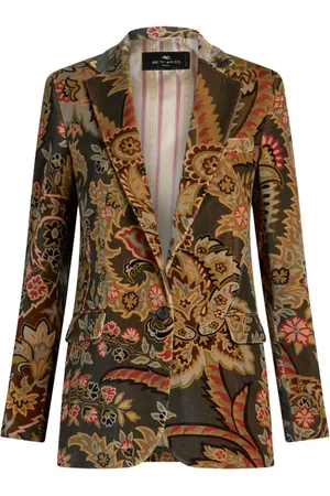 Etro Blazer i velour med paisleytryk