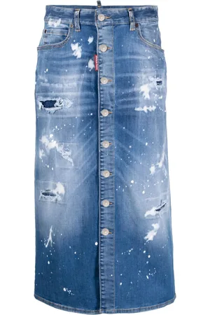 Dsquared2 Denimskjorte med slitageeffekt