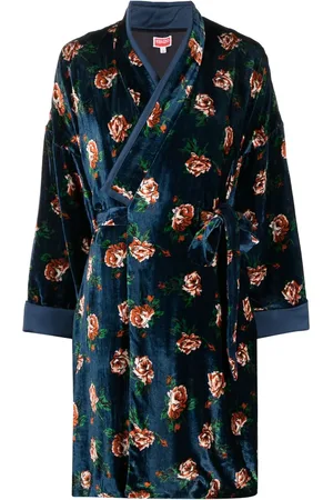 Kenzo Mantel frakke i velour med rose-tryk