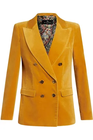 Etro Blazer i velour med knapper og indgraveret logo
