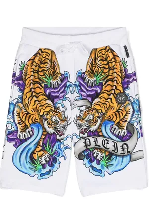Philipp Plein Træningsshorts med tigertryk