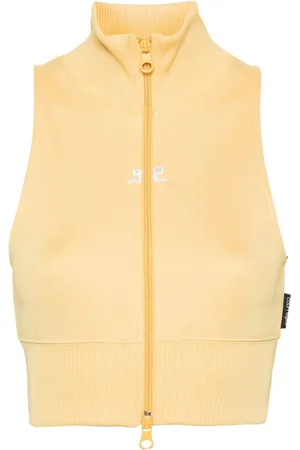 Courrèges Cropped vest med lynlås