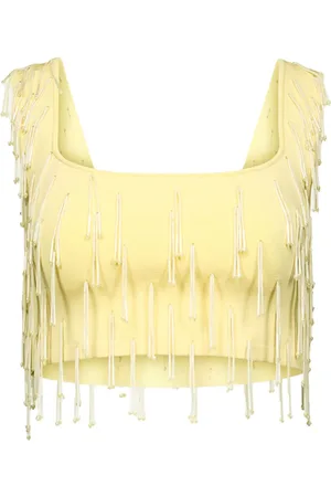 GALVAN Cropped Depois top med frynser