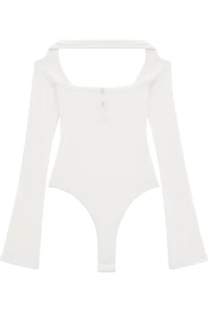 Courrèges Ribbet bodysuit med udskæringsdetalje