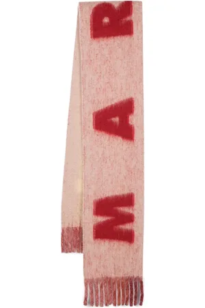 Marni Intarsia-strikket tørklæde med logo