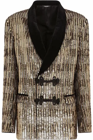 Dolce & Gabbana Jakke med duffelcoat-lukning og pailletter