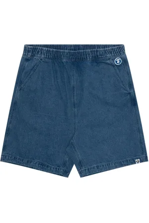 A Bathing Ape Denimshorts med præget logo