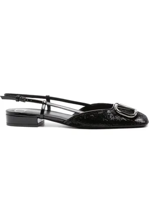 VALENTINO GARAVANI Slingback ballerinaer i læder med VLogo
