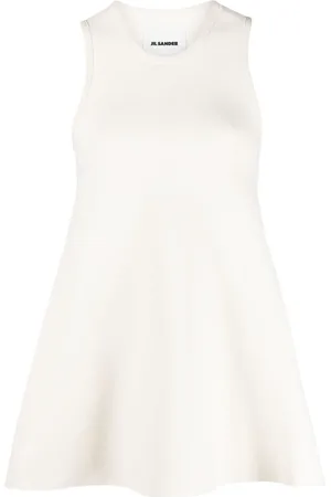 Jil Sander ærmeløs bluse med cropped detalje