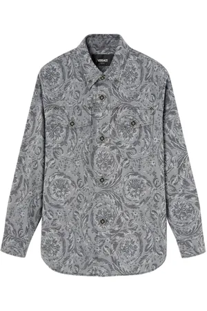 VERSACE Barocco gabardine-skjorte i jacquard