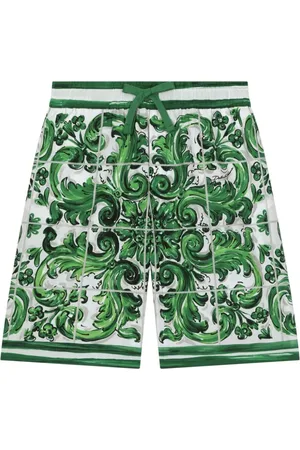Dolce & Gabbana Shorts med snoretræk og Majolica-tryk