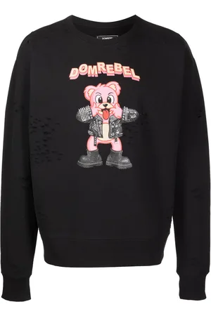 DOMREBEL Punk Bear sweatshirt med rund hals
