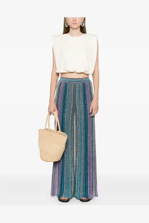 Missoni Ribbede palazzo-bukser med pailletter