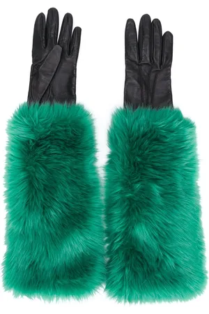 Prada Handsker med imiteret-pelsfor
