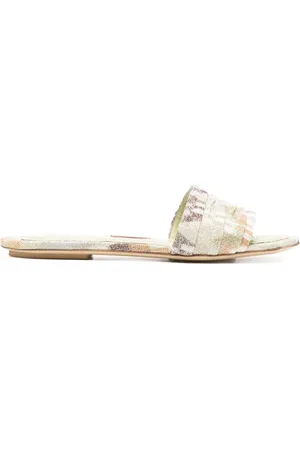Missoni Metalliske zigzag-vævede mules