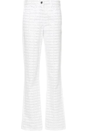 GENNY Jeans med lige ben og rhinstenudsmykning