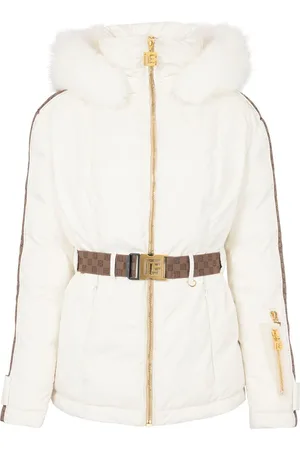 Balmain Skijakke med PB-monogram og bælte