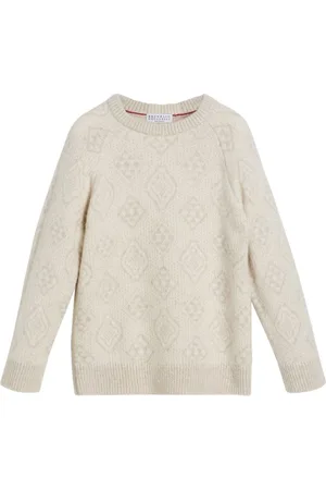 Brunello Cucinelli Intarsia-strikket trøje med mønster