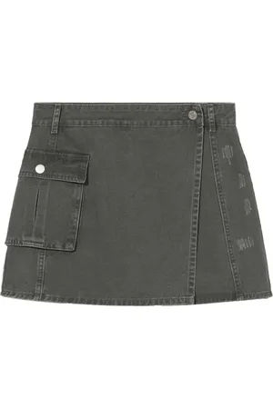 B+AB Shorts med paneler og slitageeffekt