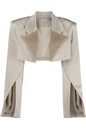 The Mannei Cropped Marica blazer med hæklet panel