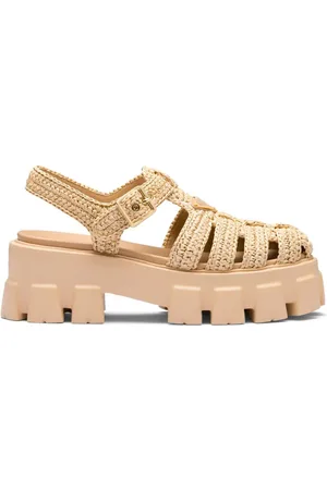 Prada Cage-sandaler i vævet bast