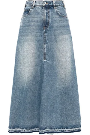 JNBY Lang denimnederdel med slitageeffekt