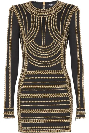Balmain Kort kjole med perlebroderi