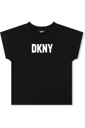 DKNY T-shirt med logotryk og rund hals