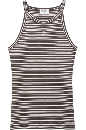 Filippa K Stribet tanktop med broderet logo