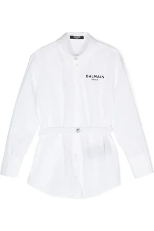 Balmain Skjorte med logo i flock-tekstur