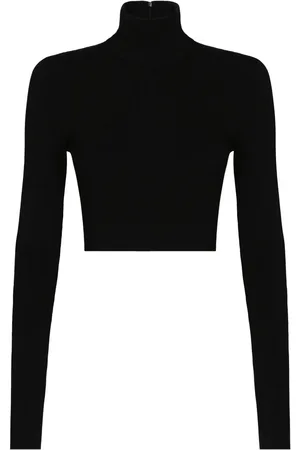 Dolce & Gabbana Strikket crop top med høj hals