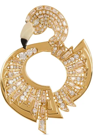 Balmain Flamingo broche med krystaludsmykning