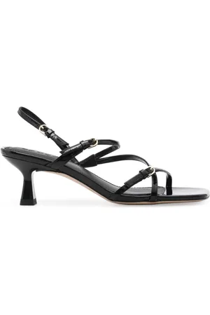 Sandro 60 mm sandaler i lakeret læder med firkantet tå