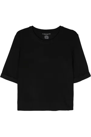 Majestic T-shirt i jersey med opslag på ærmerne