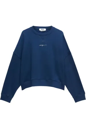 Msgm Sweatshirt med logotryk og sænkede skuldre