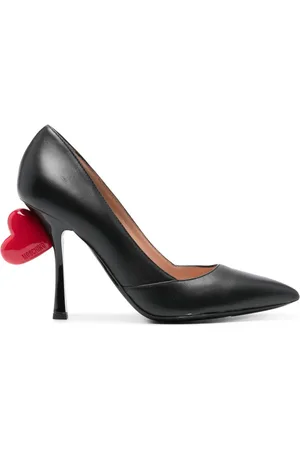 Moschino 105mm pumps i læder med hjerteapplikation