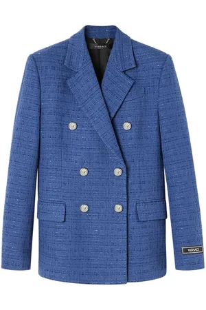 VERSACE Dobbeltradet blazer med metallisk tråd
