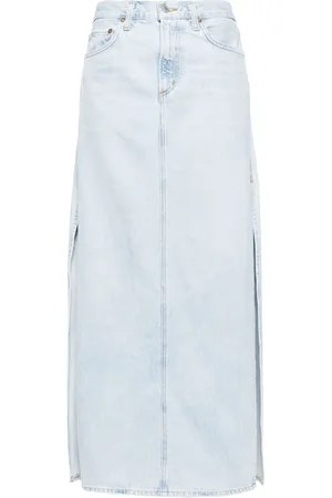 AGOLDE Lang denimnederdel med A-snit